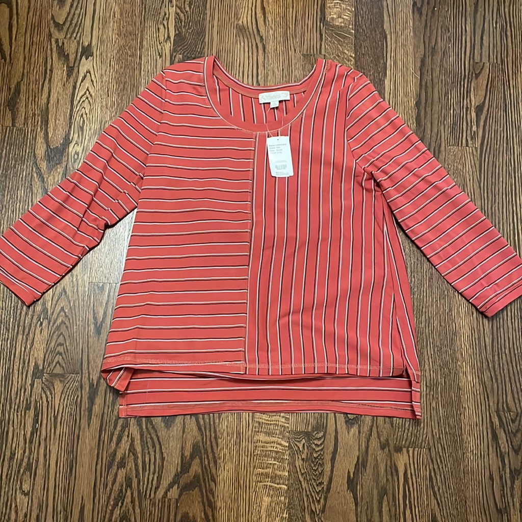 New!! Burnt Orange Striped Top!